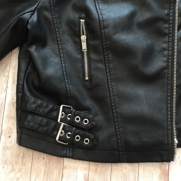 New Look ASOS Black Cropped Leather Jacket - Picture 8 of 12